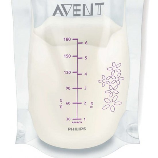 Lot de 25 sachets de conservation pour lait maternel Philips AVENT -  transparent, Puériculture