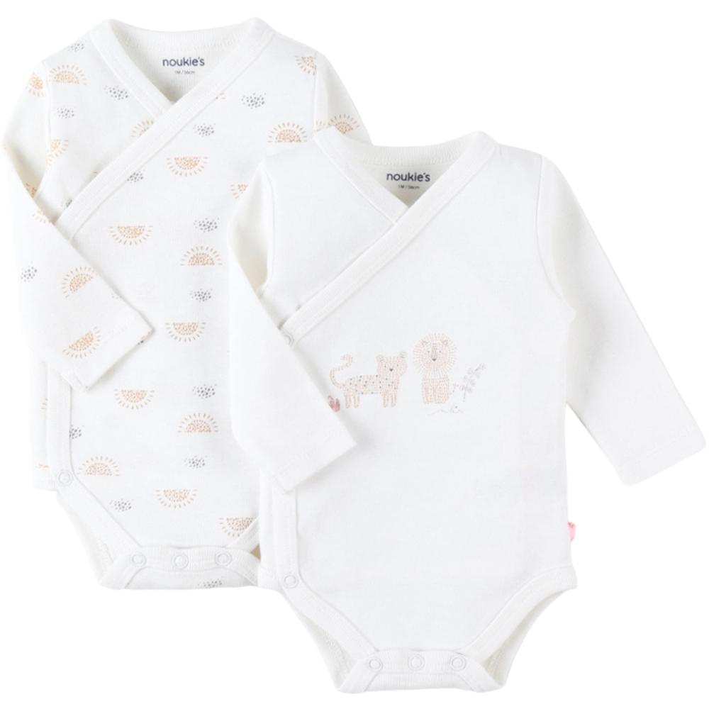 Noukie's - Lot de 2 bodys manches longues croisés Babou et Kendi MULTICOLORE Noukie's