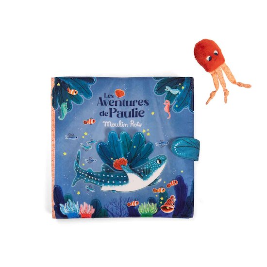 Moulin Roty Grand livre tissu d'activités Les aventures de Paulie Multicolore 25 cm