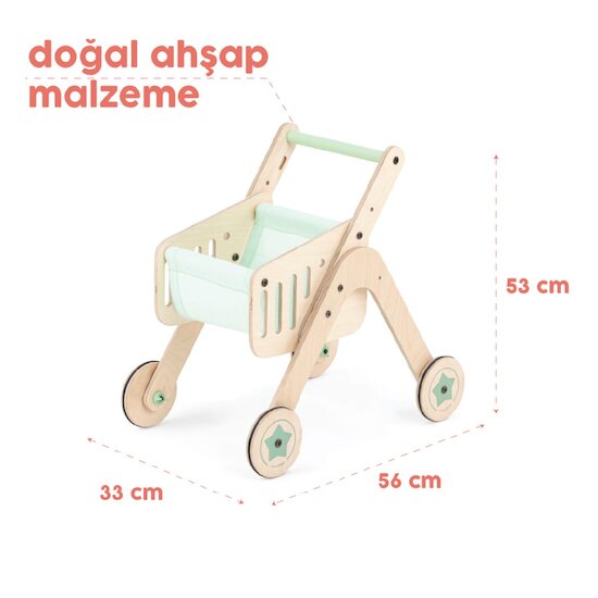 Mamatoyz Marcheur Caddie Trio Naturel/Menthe  Mamatoyz Marcheur Caddie Trio Naturel/Menthe