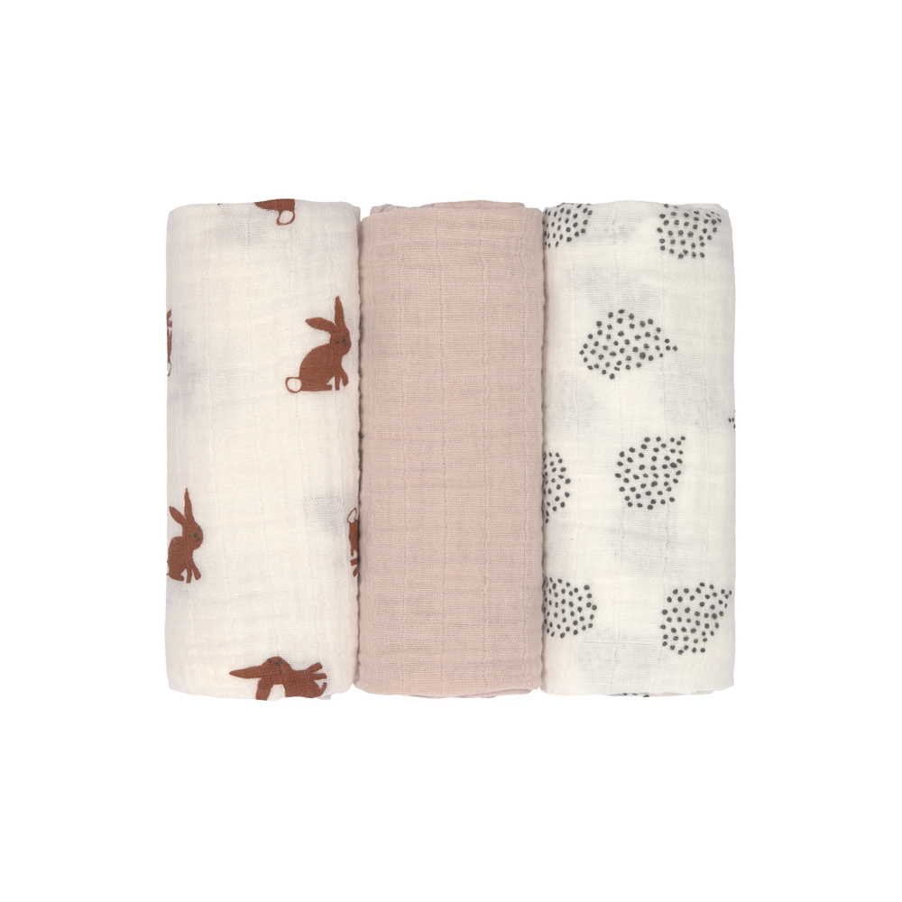 Lange mousseline M Little Forest Lapin ROSE Lässig