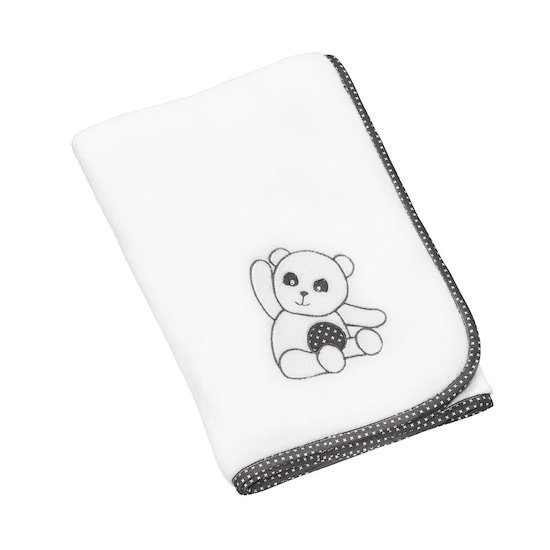 Sauthon Couverture Panda Chao Chao Blanc - Noir 