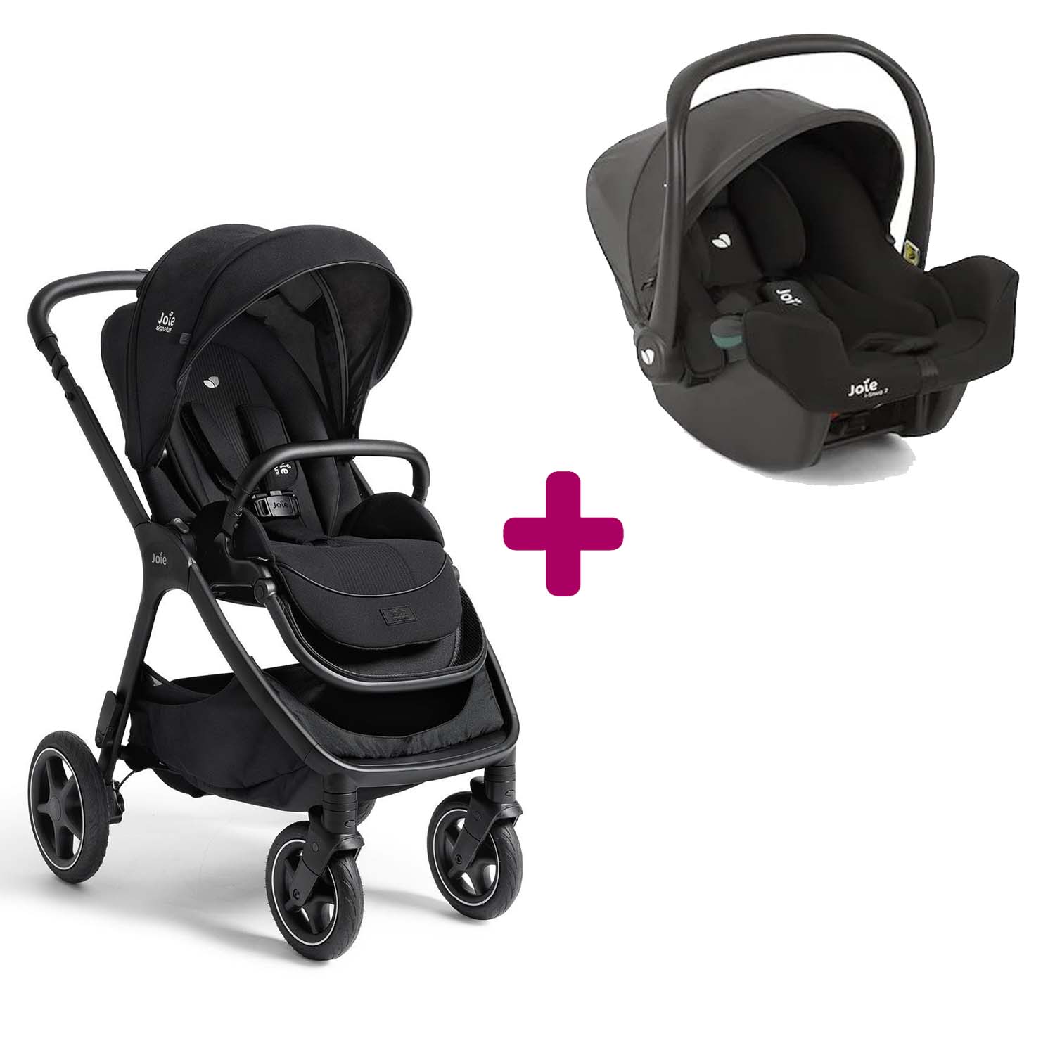 Pack poussette duo Finiti Eclipse + coque I-Snug 2 Shale Joie