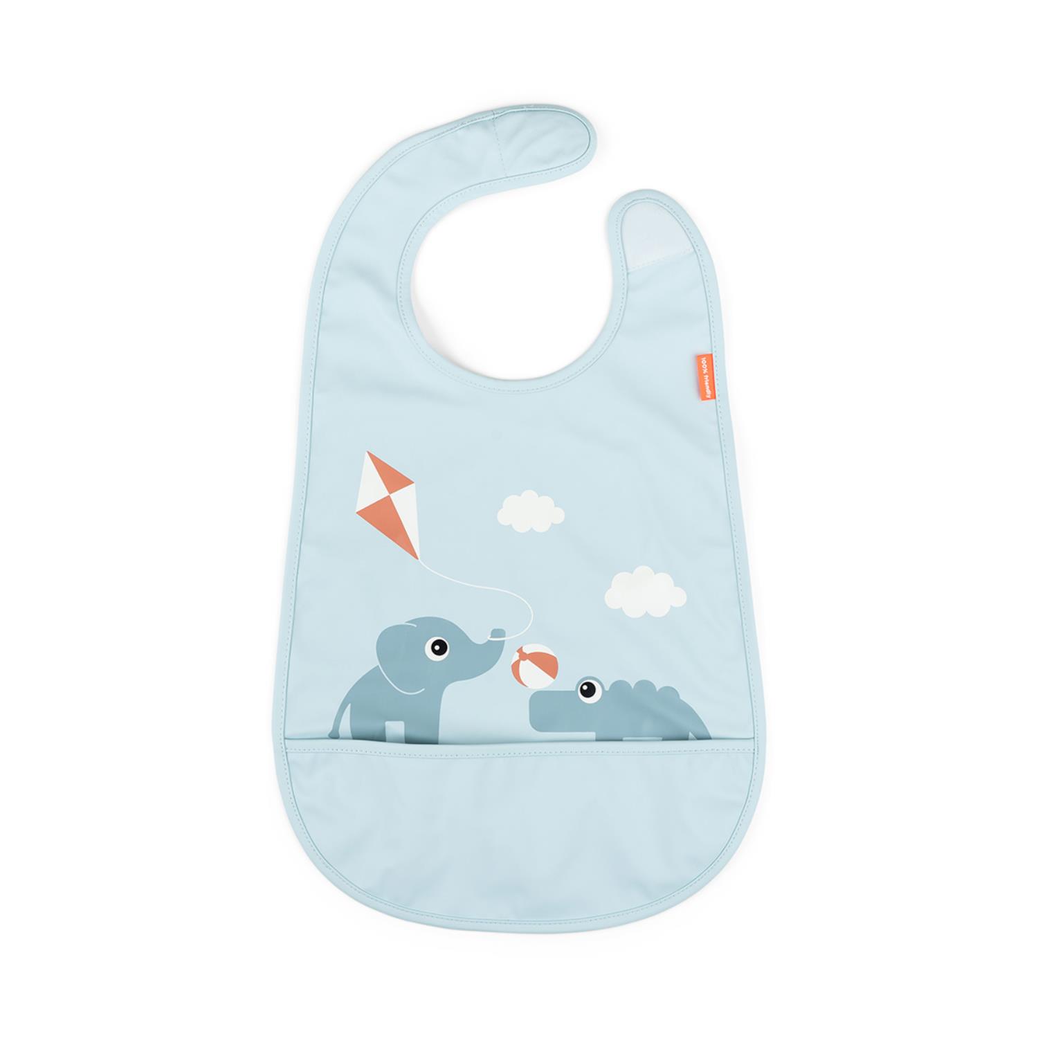 DONE BY DEER - Bavoir velcro Playground BLEU Done by Deer