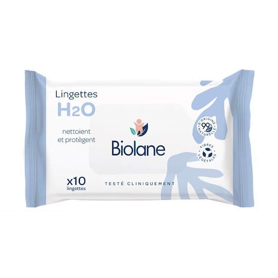 Biolane Lingettes H2O Bleu et blanc  Biolane Lingettes H2O Bleu et blanc