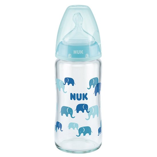 Nuk Biberon FC+ TC silicone Elephant Bleu ciel 240 ml