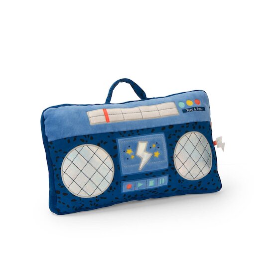 Moulin Roty Coussin radio Puce & Pilou Bleu  Moulin Roty Coussin radio Puce & Pilou Bleu