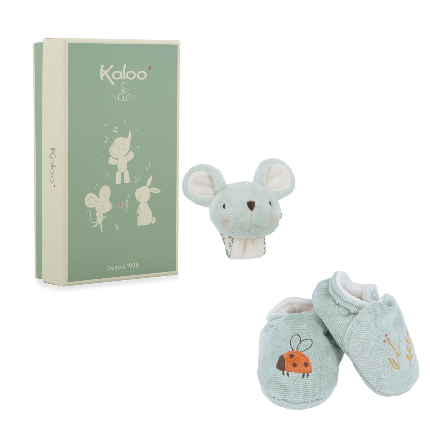 Peluche d'activités Bracelet & Chaussons Souris VERT Kaloo