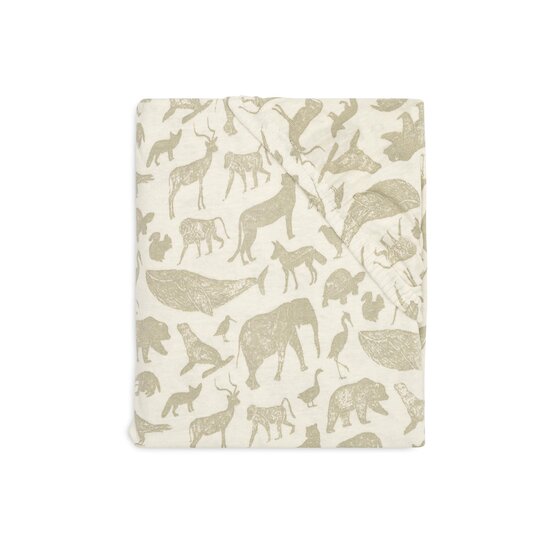 Jollein Drap-housse Jersey animals Olive Green 