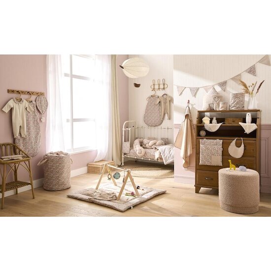 BB&Co Doudou lapin fausse fourrure Liberty/ Galet  BB&Co Doudou lapin fausse fourrure Liberty/ Galet