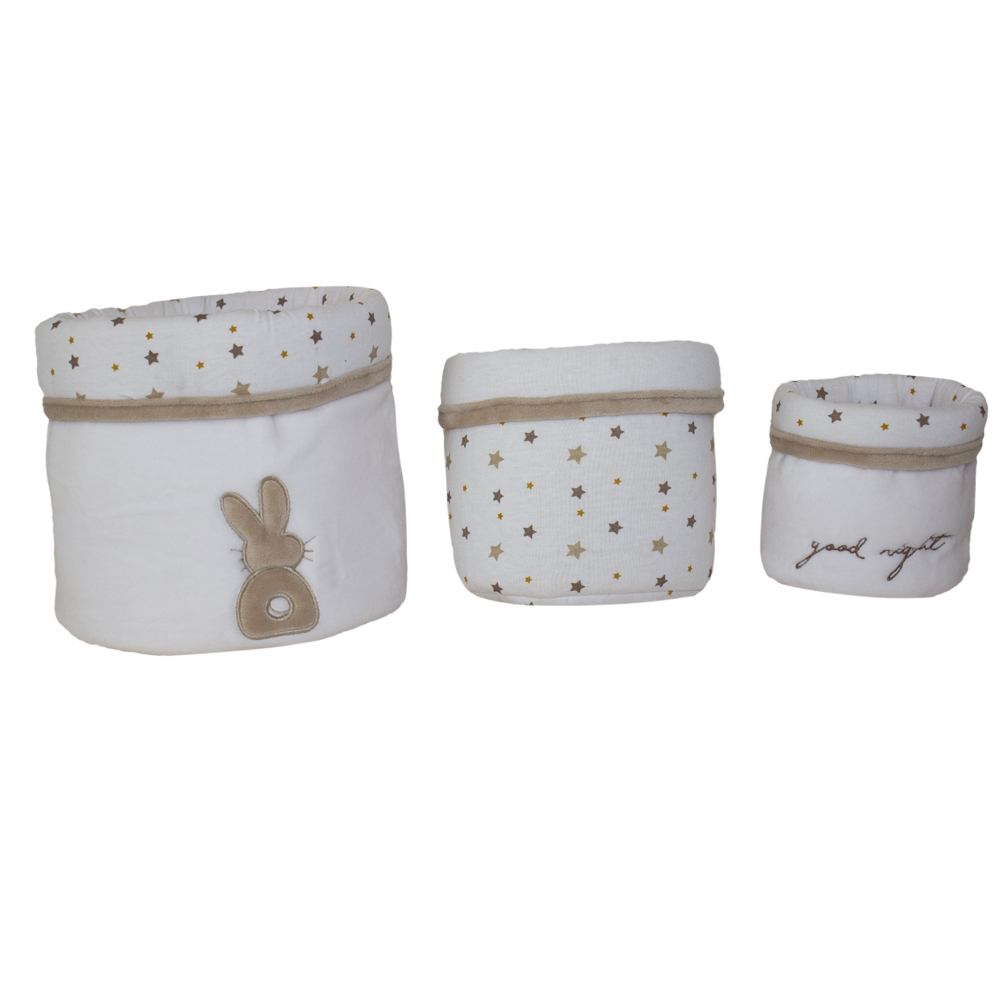 3 corbeilles Etoile BEIGE Les Chatounets