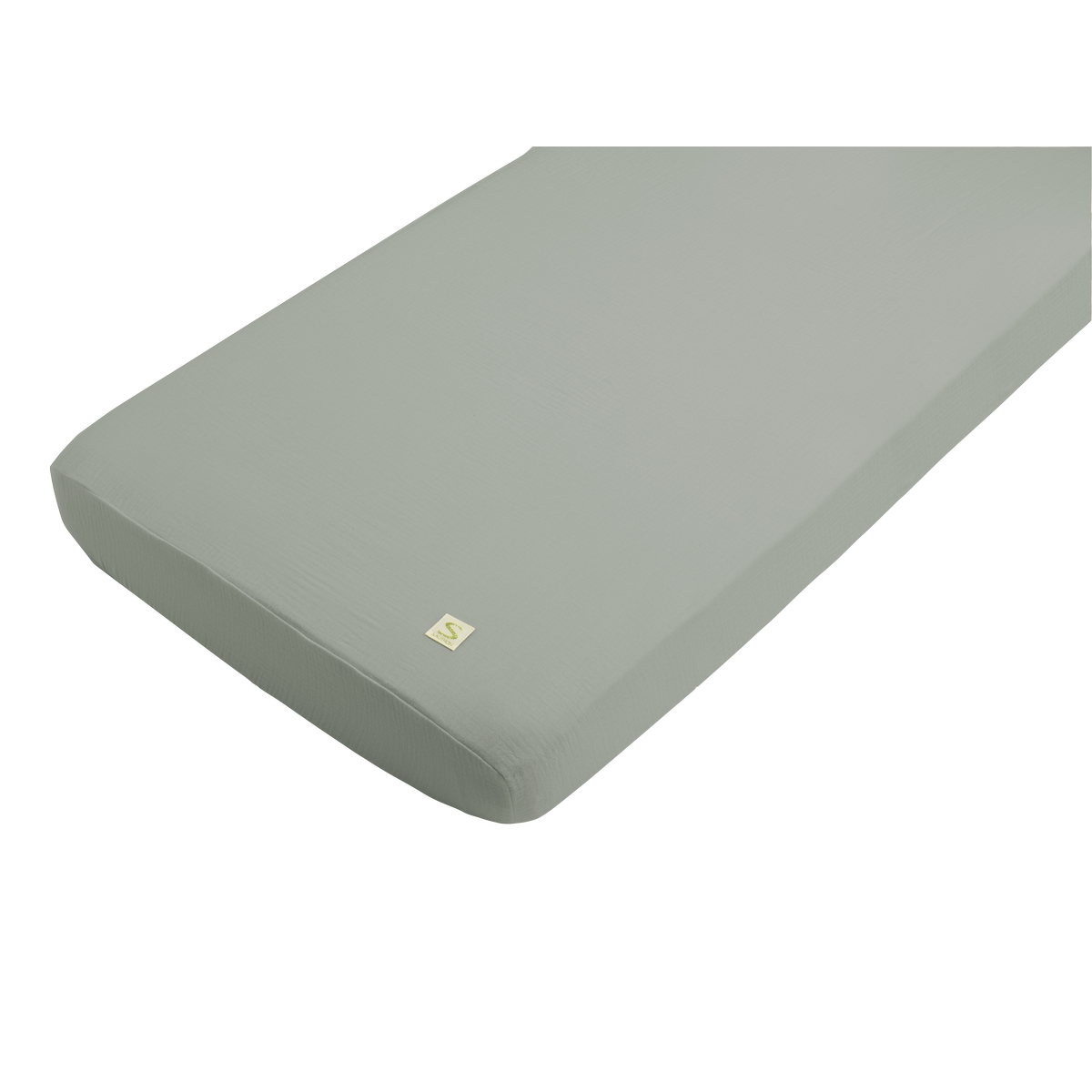 Draps housse unite Uni Sauge VERT Sauthon