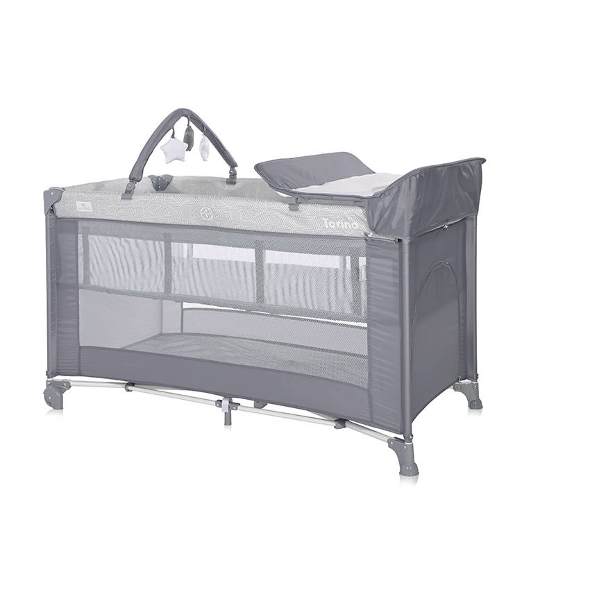 Lit parapluie torino 2 niveaux avec accessoires GRIS Lorelli