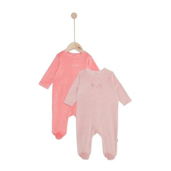 P’tit bisou - Lot de 2 pyjamas Mes Essentiels ROSE P’tit bisou