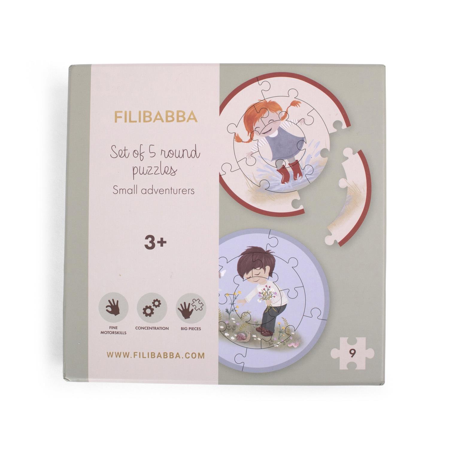 Ensemble de 5 puzzles Petits aventuriers MULTICOLORE Filibabba