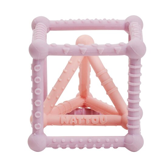 Nattou Set Cube/triangle silicone Lilas/Rose 