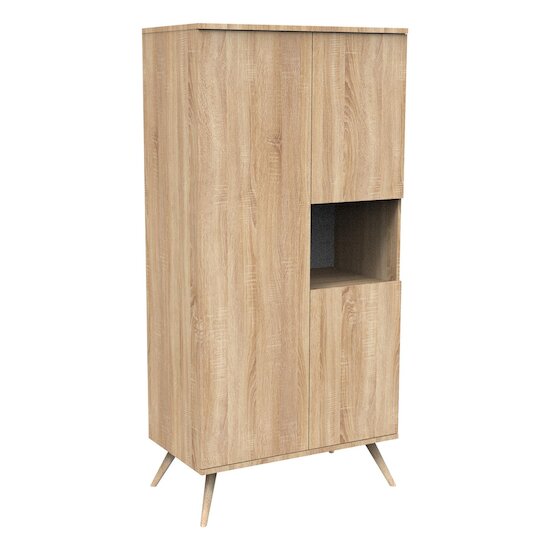 Sauthon Armoire 3 portes Seventies Chêne Doré  Sauthon Armoire 3 portes Seventies Chêne Doré