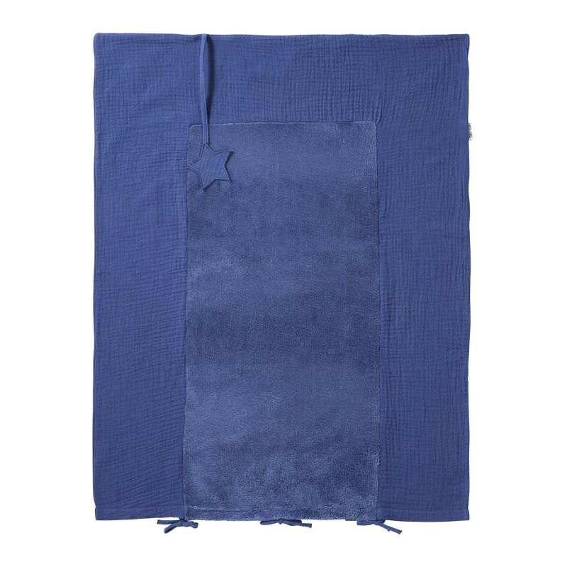 BB & Co - Housse de matelas à langer bambou & gaze Mix & Match BLEU BB&Co