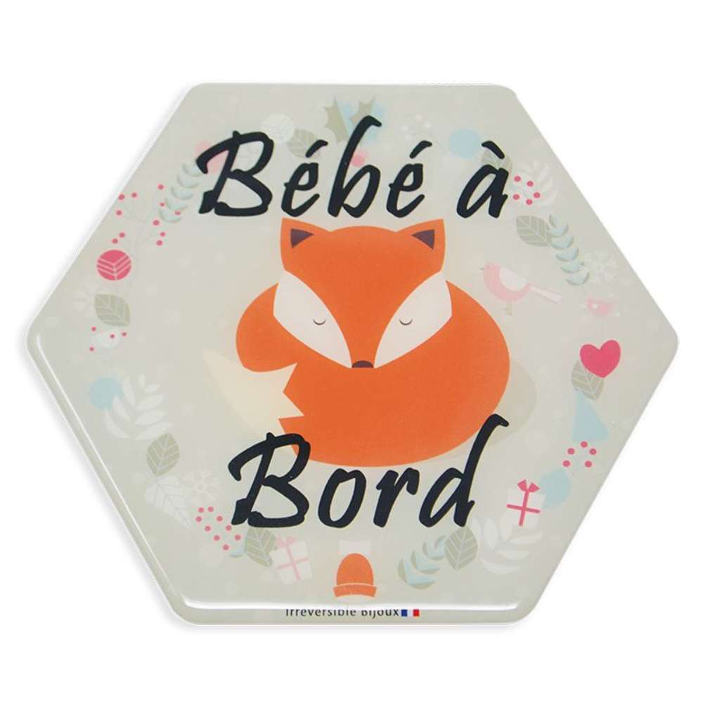 Irréversible Bijoux - Adhésif « Bébé à Bord Renard »  ORANGE Irréversible Bijoux