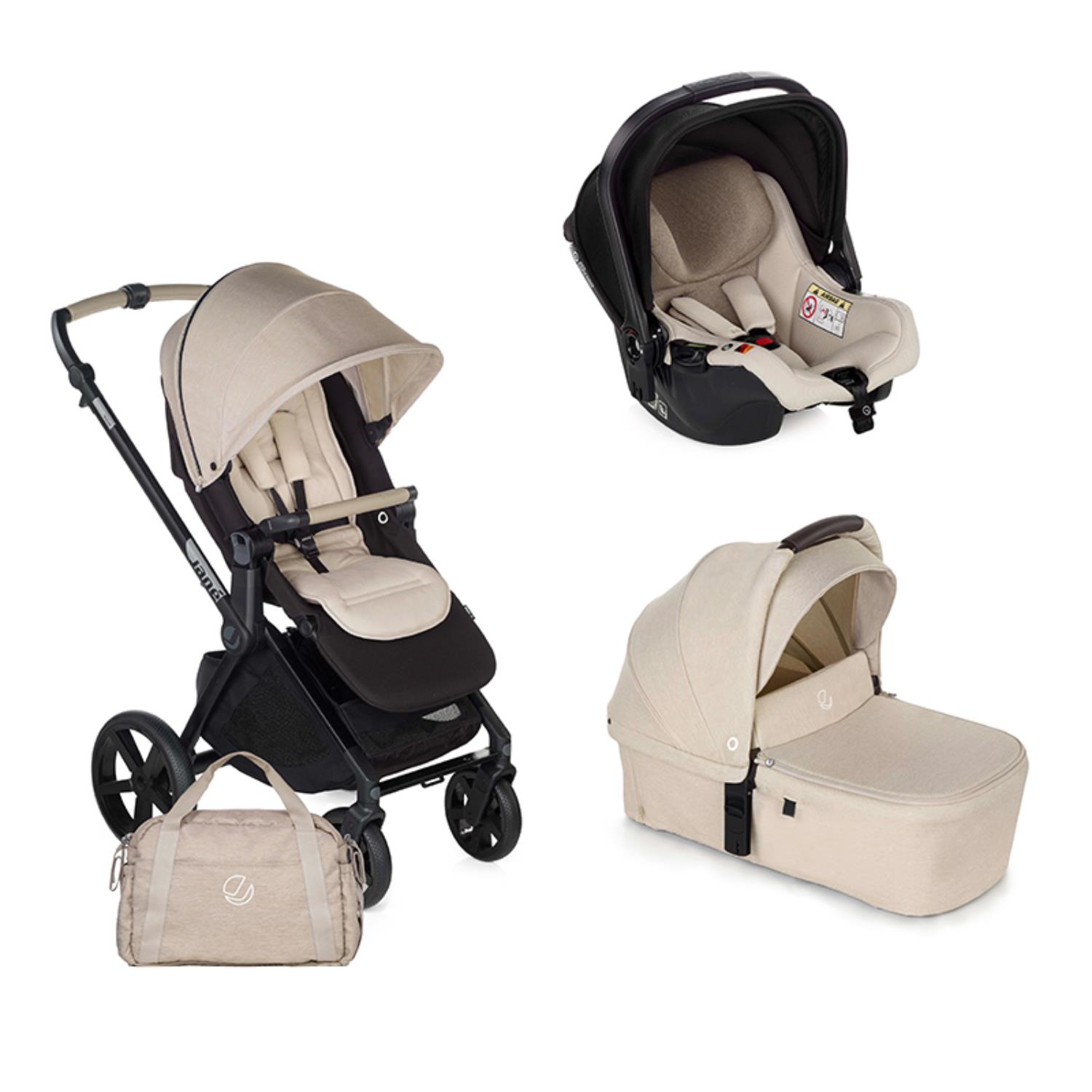 Jané - Pack poussette Trio Muum 4 Nacelle Sweet et coque Koos BEIGE Jané