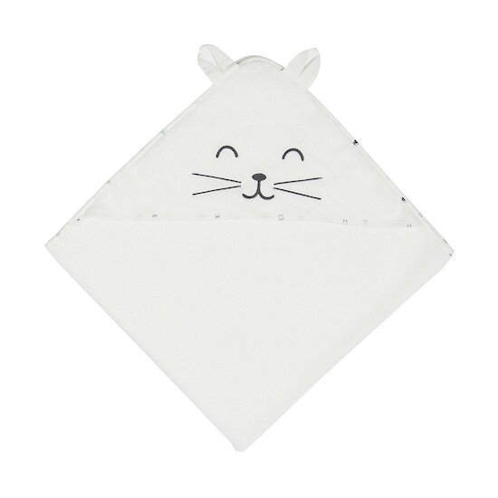 P’tit bisou Cape de Bain Mon Trousseau Chaton Ecru Poudre  P’tit bisou Cape de Bain Mon Trousseau Chaton Ecru Poudre