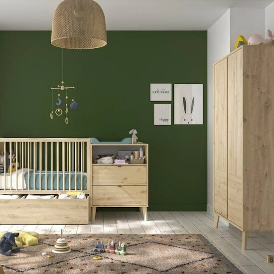 Chambre bébé complète Ayden : lit 70x140, commode, armoire, Chambre Ayden  de Transland