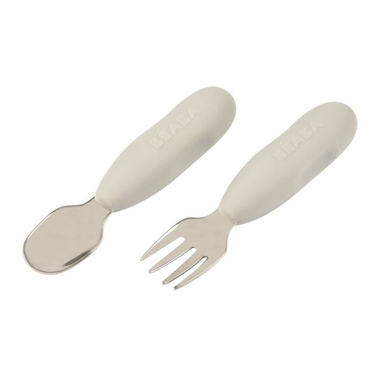 Béaba Lot de 2 pré-couverts silicone Velvet Grey  Béaba Lot de 2 pré-couverts silicone Velvet Grey