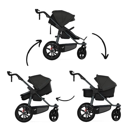 TFK Assise combi spécifique pro convertible siège/nacelle Anthracite/Rouge 