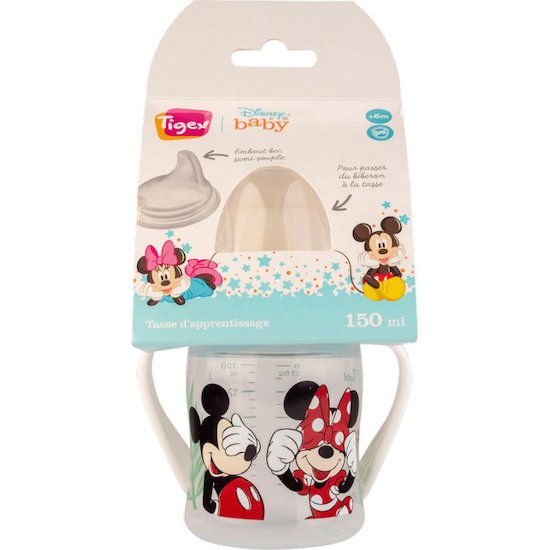 Tigex Tasse embout bec souple Mickey Minnie Transparent 150 ml Tigex Tasse embout bec souple Mickey Minnie Transparent 150 ml