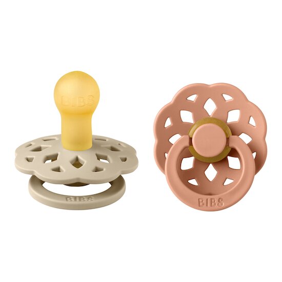 BIBS Tétines Boheme 2 Pack Caoutchouc naturel Vanilla/Peach 6-18 mois BIBS Tétines Boheme 2 Pack Caoutchouc naturel Vanilla/Peach 6-18 mois