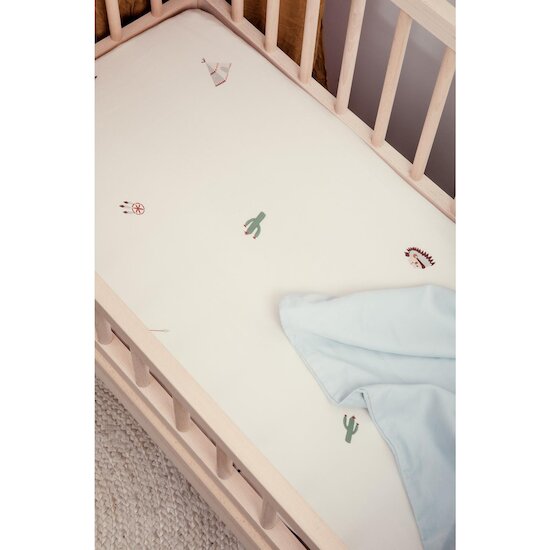 Kadolis Drap housse Coton Bio berceau Petite Plume Multicolore 50x83 cm