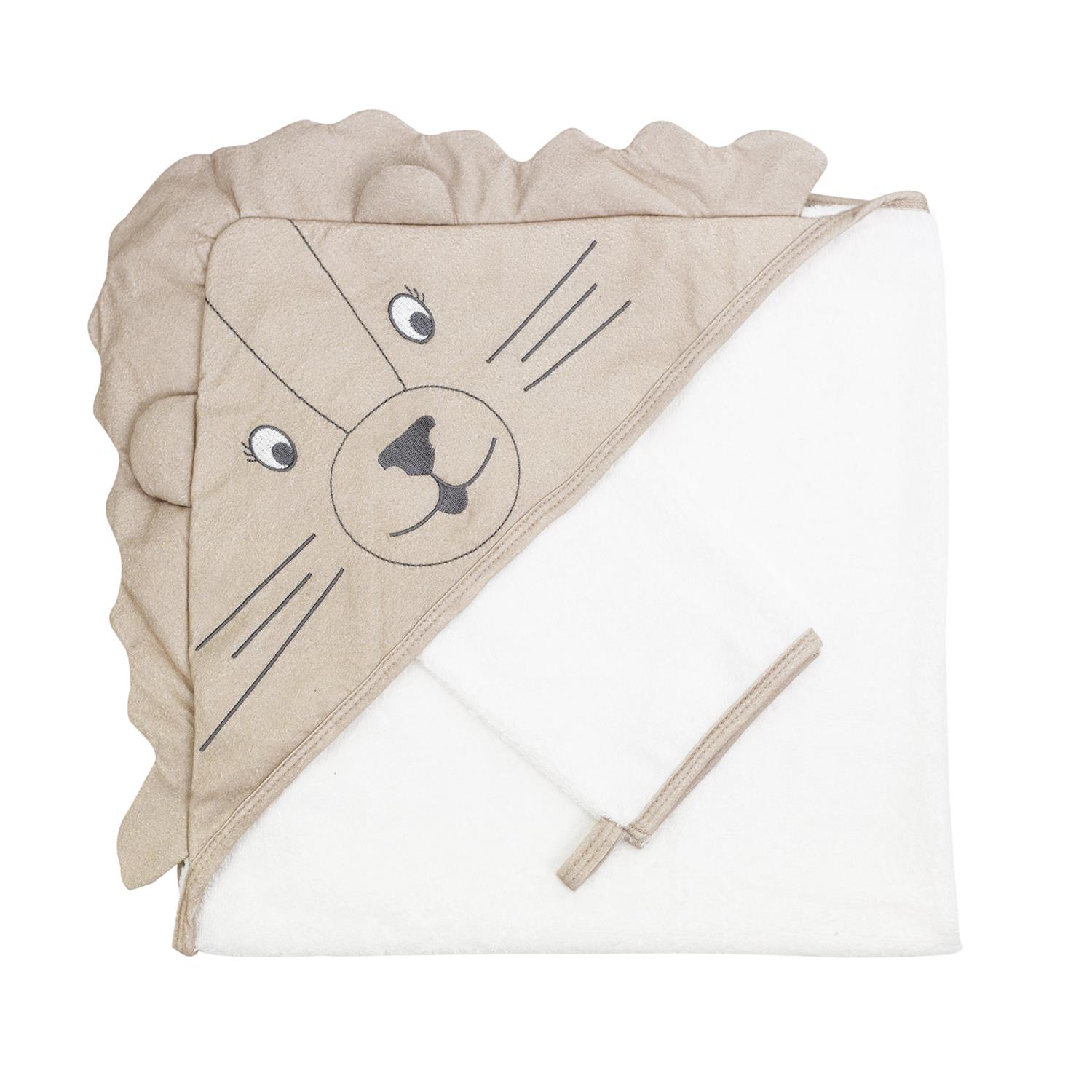 Cape de bain et gant Tam Tam BEIGE Trois Kilos Sept