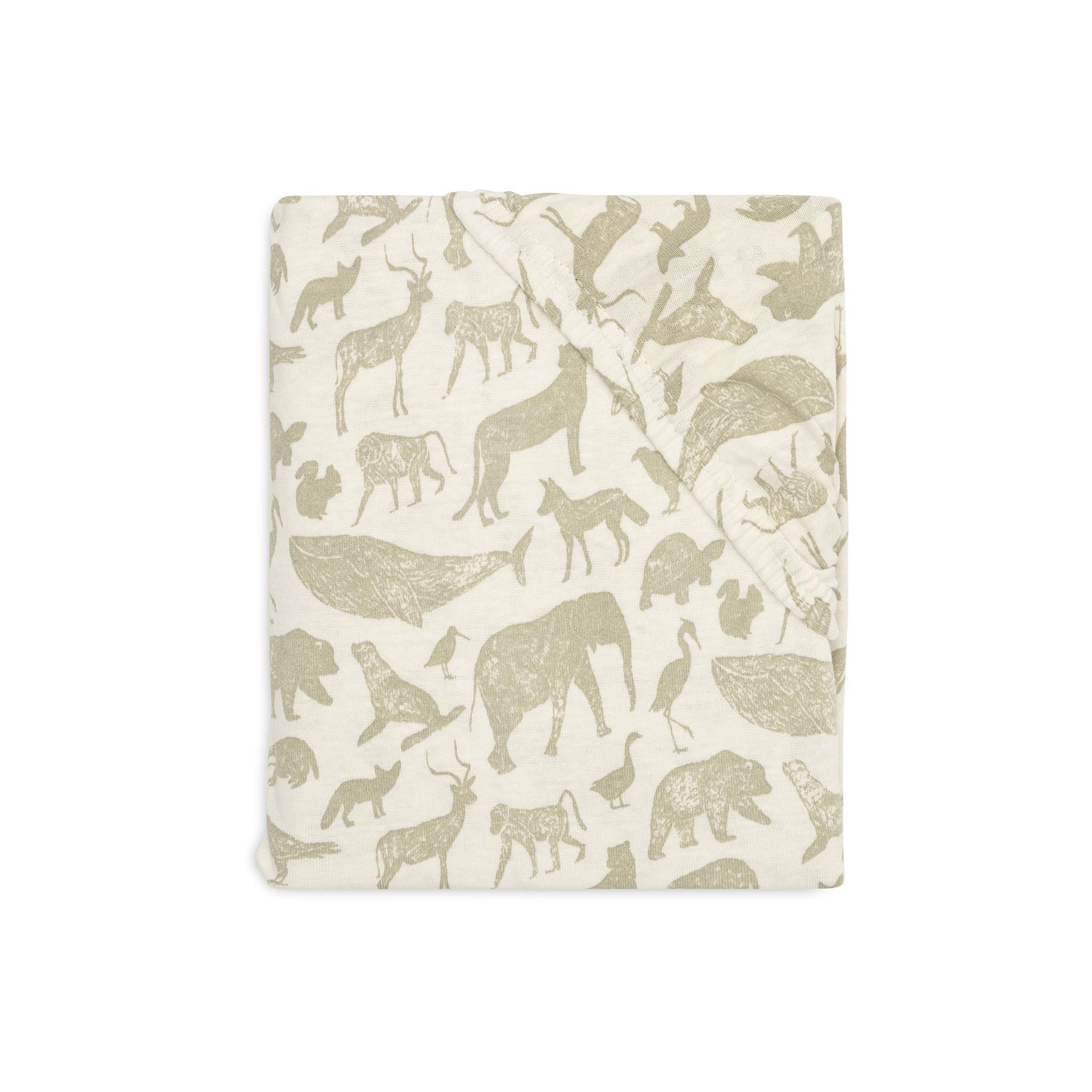 Jollein - Drap-housse Jersey animals VERT Jollein