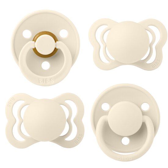 BIBS Tétines Coffret Découverte 4 Pack Ivory/Ivory 
