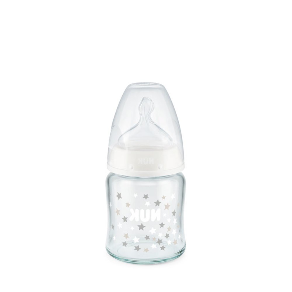 NUK First Choice+ set de biberons nouveau-né | 0-6 mois | 2 biberons, 2  tétines et un anneau de dentition | anti-colique | Sans BPA | blanc (cœur)  | 5