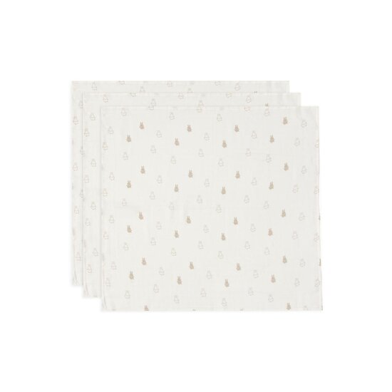 Jollein Lot de 3 Langes gaze de coton small Miffy Nougat 70x70 cm