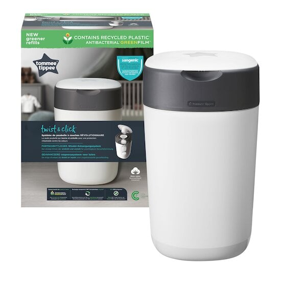 Tommee Tippee Poubelle à couches Twist & Click Blanc 