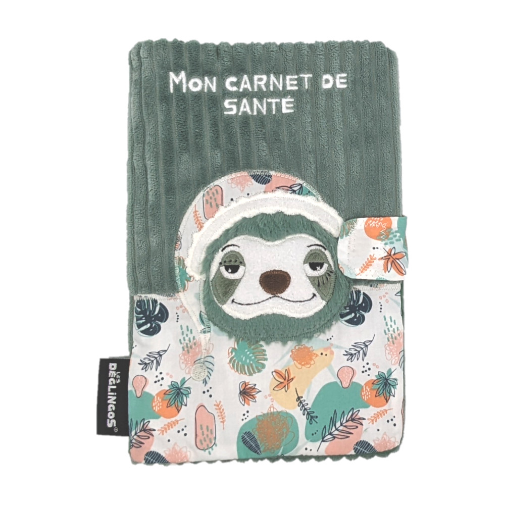 LES DEGLINGOS - Protège carnet de santé Chillos le paresseux VERT Les Déglingos