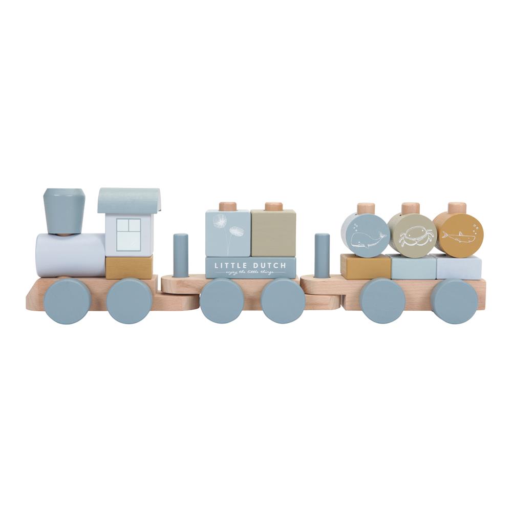 LITTLE DUTCH - Train à Blocs FSC BLEU Little Dutch
