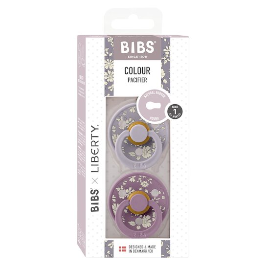 BIBS BIBS x Liberty Tétine Colour 2 Pack Fossil Grey/Mauve 0-6 mois