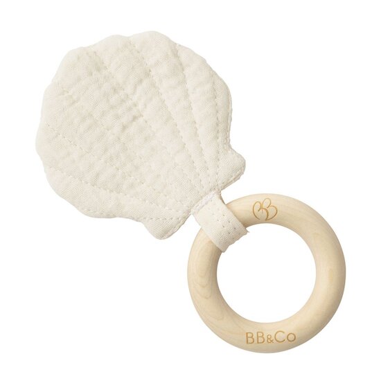 BB&Co Hochet de dentition forme coquillage Ivoire 