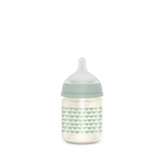 Suavinex Biberon verre Bonhomia avec tétine Sxpro S Vert 120 ml Suavinex Biberon verre Bonhomia avec tétine Sxpro S Vert 120 ml