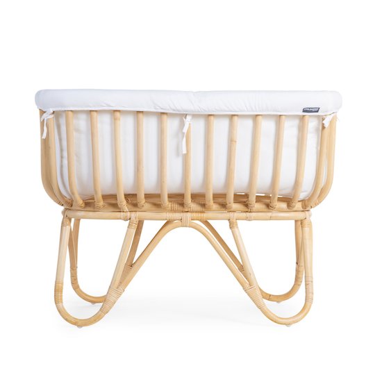 Childhome Berceau rotin avec matelas et habillage jersey   Childhome Berceau rotin avec matelas et habillage jersey