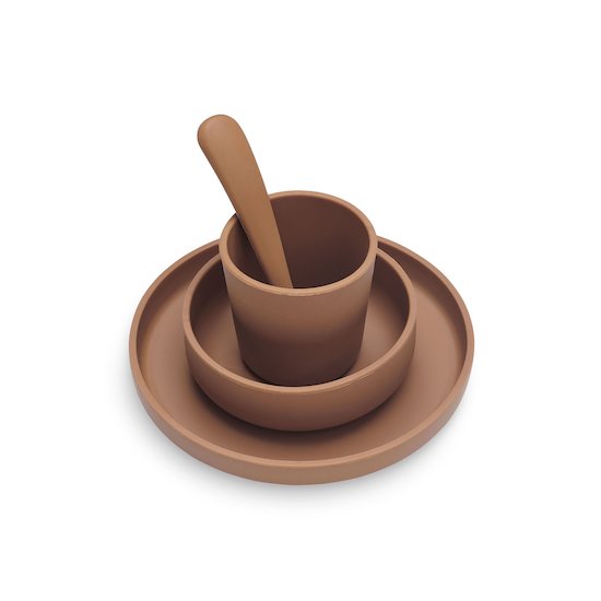 Jollein Set de table bébé silicone (4pcs) Caramel 