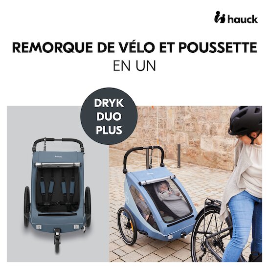 Hauck Remorque à vélo Dryk Duo Plus Dark Blue  Hauck Remorque à vélo Dryk Duo Plus Dark Blue