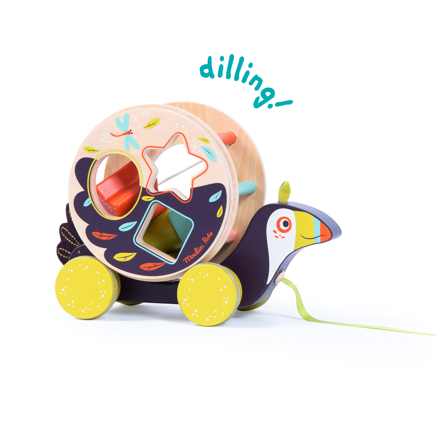 MOULIN ROTY - Toucan boîte à formes à tirer Dans la jungle MULTICOLORE Moulin Roty