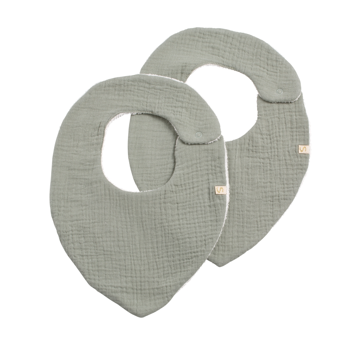 Sauthon - Lot de 2 bavoirs Uni Sauge VERT Sauthon
