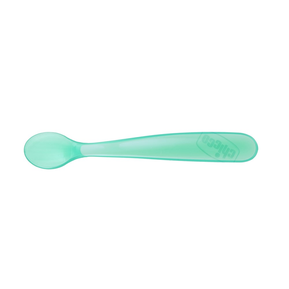 Chicco - 2 cuillères souples bout silicone BLEU Chicco