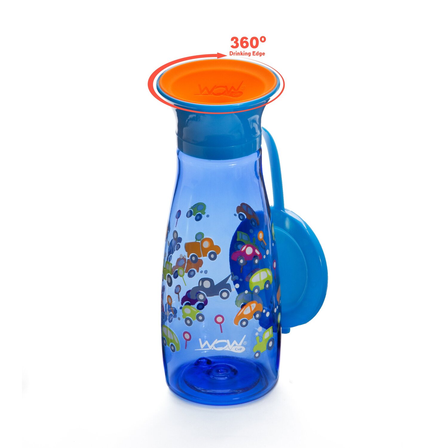 Gourde 360 ° enfant avec couvercle BLEU Wowcup