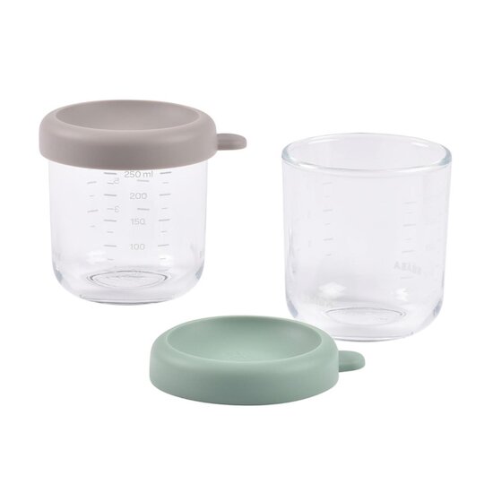 Béaba Lot de 2 Portions verre Green/Gazell 250 ml Béaba Lot de 2 Portions verre Green/Gazell 250 ml